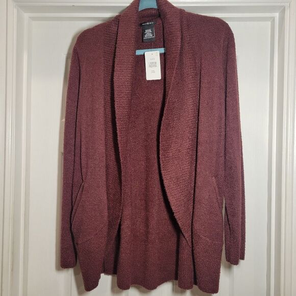 Max & Mia wine/burgundy cardigan, Large - Picture 1 of 8